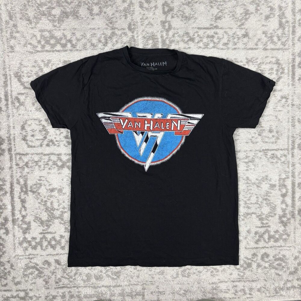 Van Halen T Shirt Black Rock Band T Vintage Style Graphic Logo Size Medium